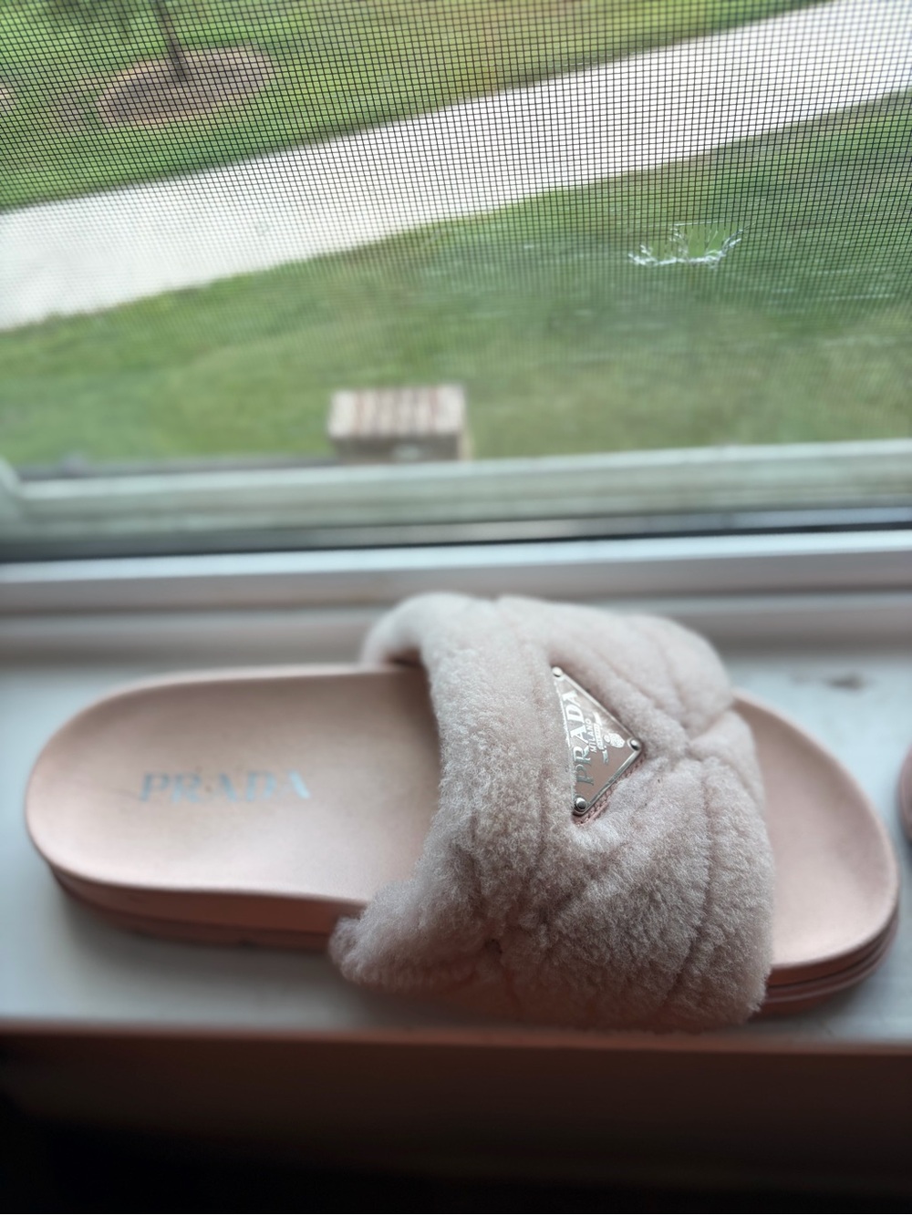 Prada Shoes | Prada Shearling Slides | Color: Orchidea Pink | Size: 5